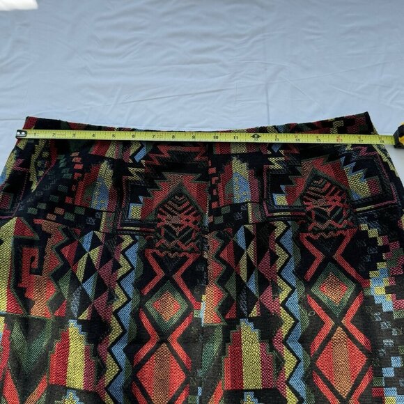 Catherine Malandrino Skirt Emmett Woven Aztec Southwest Sz 14 - Picture 8 of 12